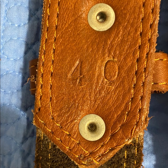 Men's Carmel Leather Belt - Picture 3 of 4